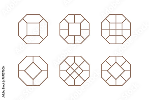 Simple geometrical figure for your project. Simple geometric shape with hexagon and rhombus. Basic vector form for grid.