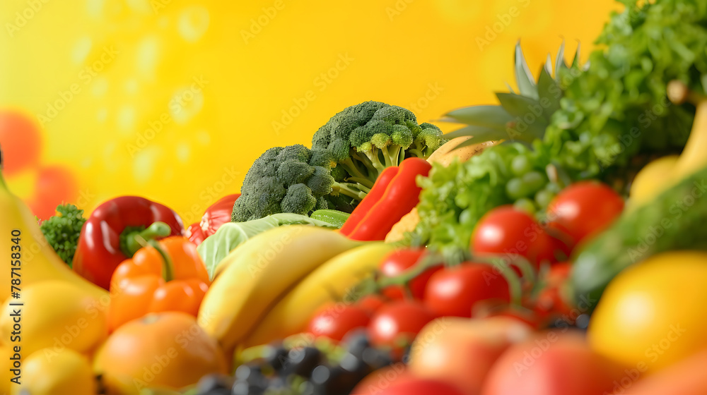 Assortment of fresh groceries food and blank copy space grocery shopping and healthy eating concept : Generative AI Assortment of fresh groceries food and blank copy space grocery shopping and healthy eating concept : Generative AI