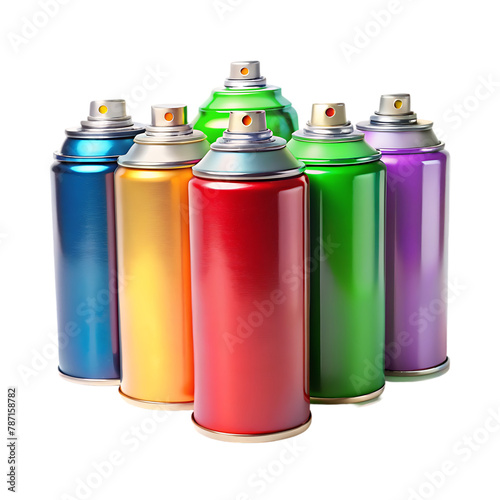spray paint cans close up