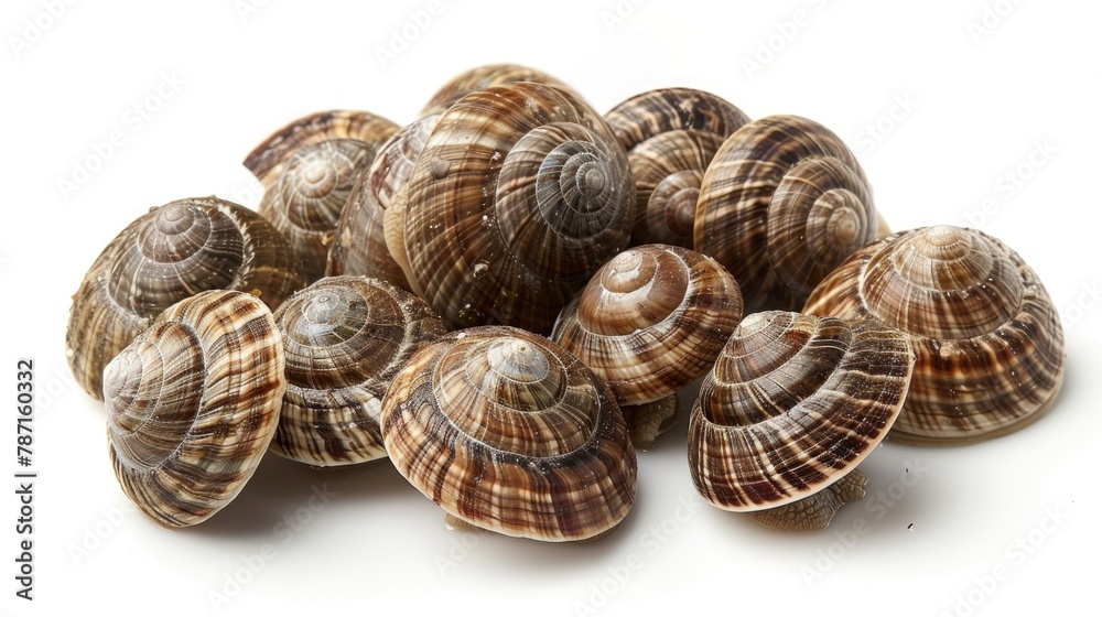 Snails in Burgundy Butter Sauce on a White Background Snails in Burgundy Butter Sauce on a White Background