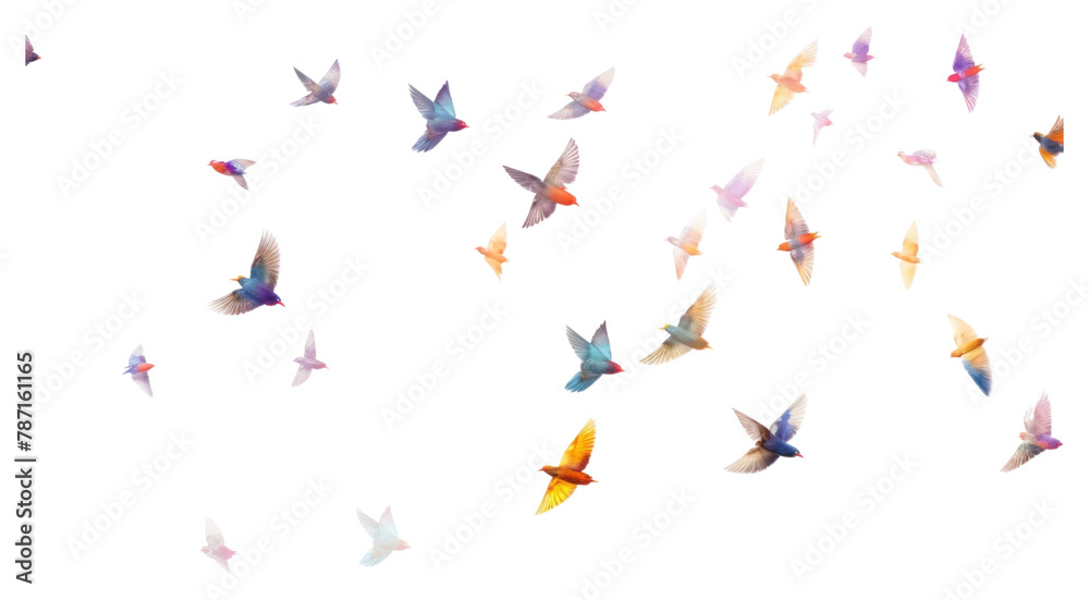 Fototapeta premium PNG Flying flock bird backgrounds.