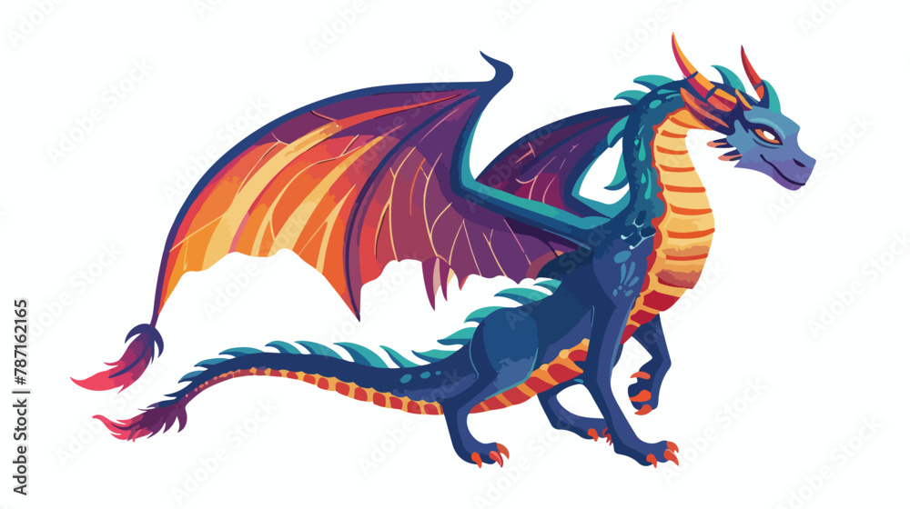 Obraz premium Rendering of a fantasy dragon isolated on white background