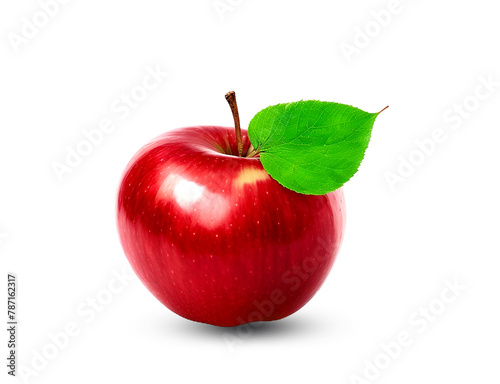 A realistic Red apple isolated on a PNG Transparent Background.