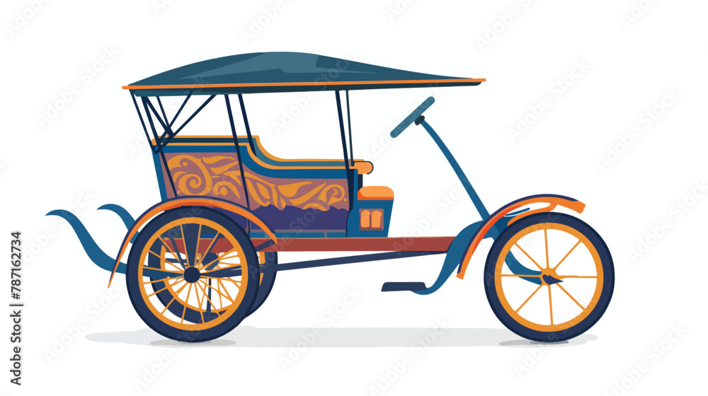 Rickshaw front view vector isolated flat vector isolated