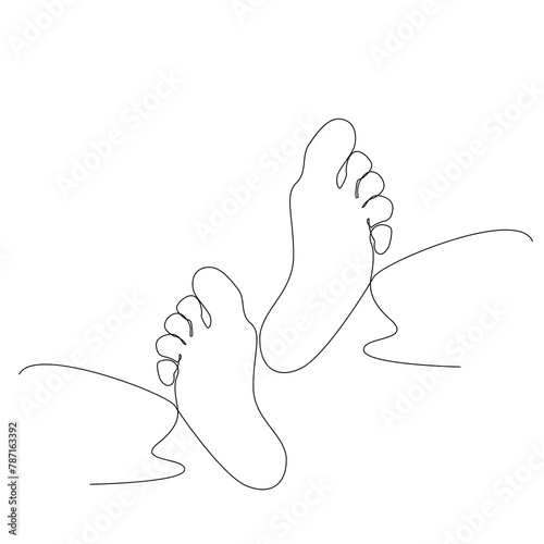 Bare Foot Continuous Thin Line, Minimalist Feet Drawing, One Line Art Barefoot, Single Outline Drawing, Legs Logo, One Line Foot Illustration