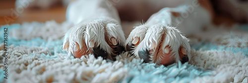 Moisturizing dry skin on dogs' paws, generative Ai