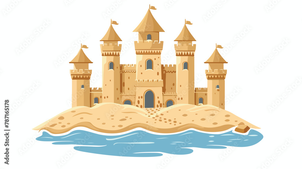 Sand castle vector flat vector isolated on white background