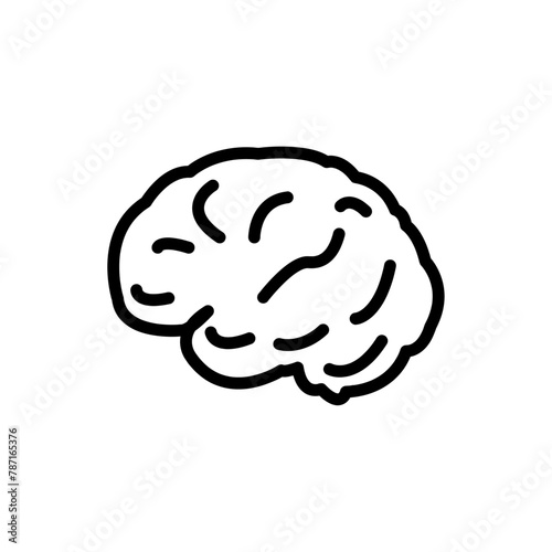 Human brain.Line icon.Vector illustration for apps and websites
