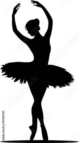 vector silhouetted ballerina dancing gracefully
