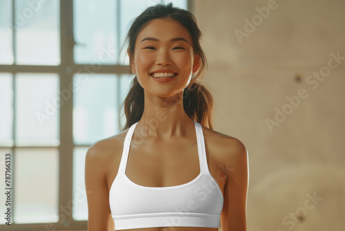 PNG women's sports bra mockup, transparent background