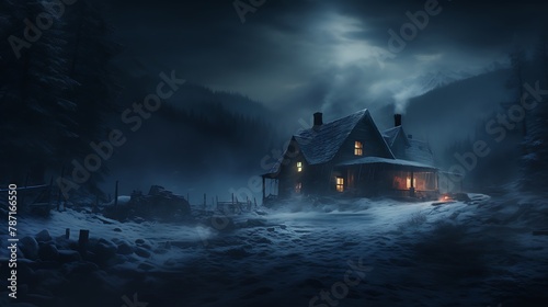 AI-generated detectives investigating a series of mysterious disappearances in a remote winter resort, uncovering a supernatural secret hidden in the snow photo