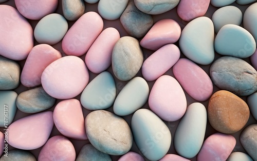 Assorted Pastel Pebbles Texture © Muh