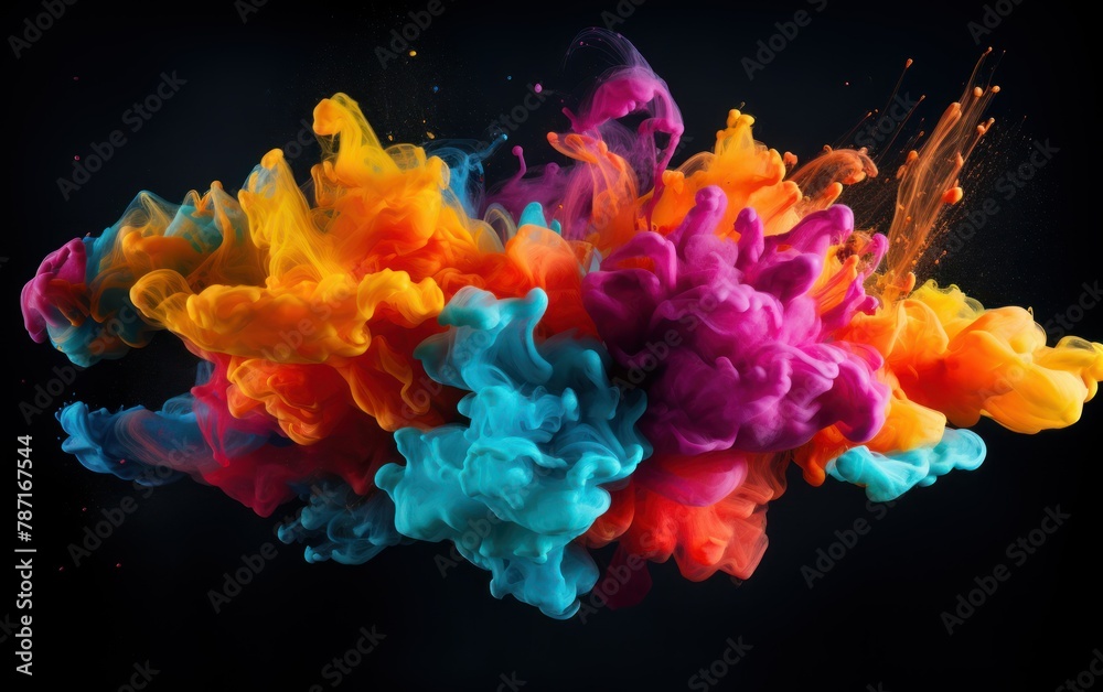 Vibrant Explosion of Colored Inks Vibrant Explosion of Colored Inks