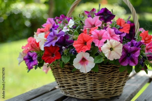 pink flowers in a basket