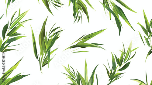 Seamless pattern of fresh green grass flat vector isolated