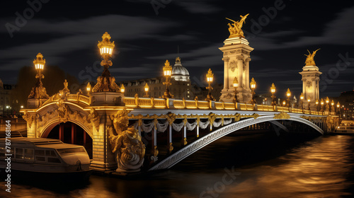 bridge over the river in night