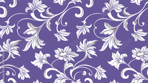 Seamless texture of floral ornament on a violet background