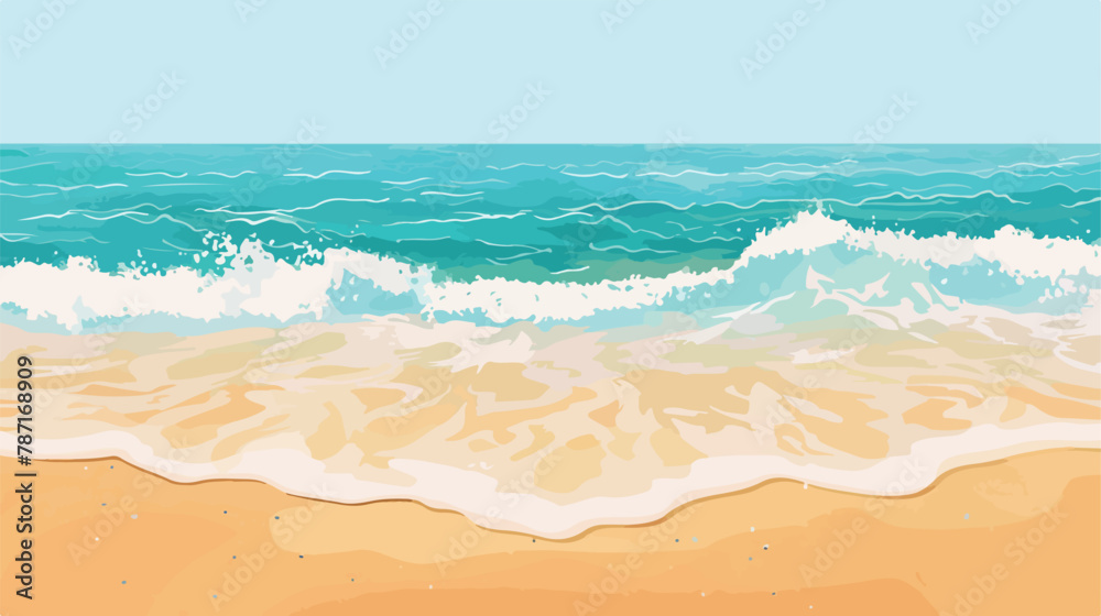 Serene beach scene with golden sand and turquoise water