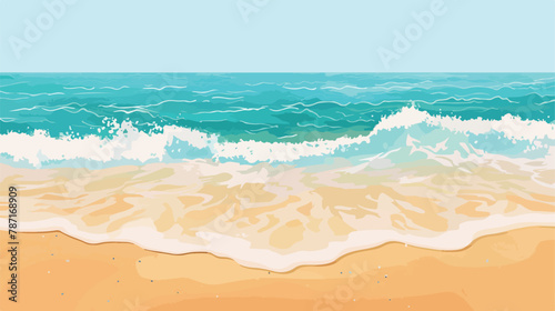 Serene beach scene with golden sand and turquoise water