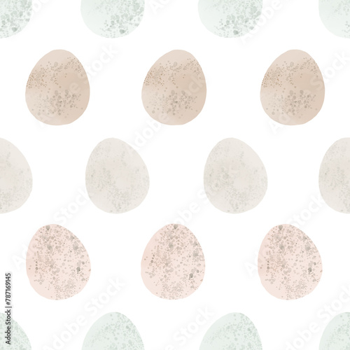 Seamless pattern with easter eggs  hand drawn illustration in watercolor style