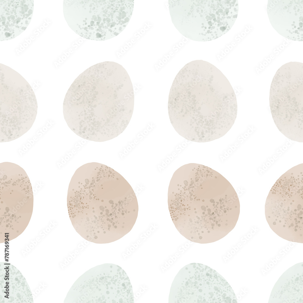 Seamless pattern with easter eggs, hand drawn illustration in watercolor style Seamless pattern with easter eggs, hand drawn illustration in watercolor style