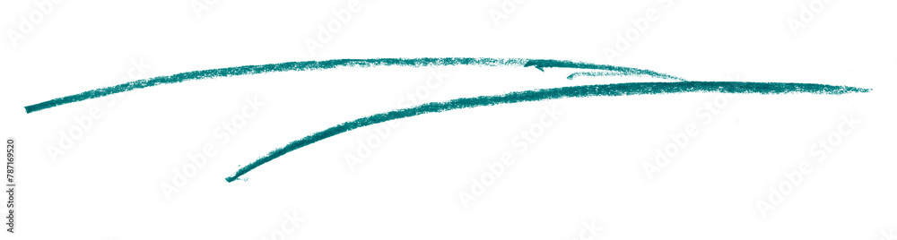green pencil strokes isolated on transparent background