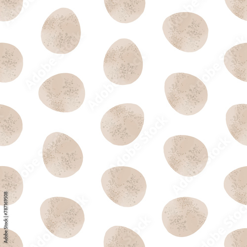 Seamless pattern with easter eggs  hand drawn illustration in watercolor style