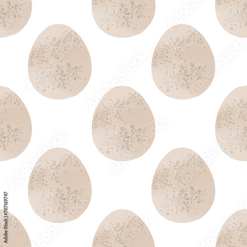 Seamless pattern with easter eggs  hand drawn illustration in watercolor style