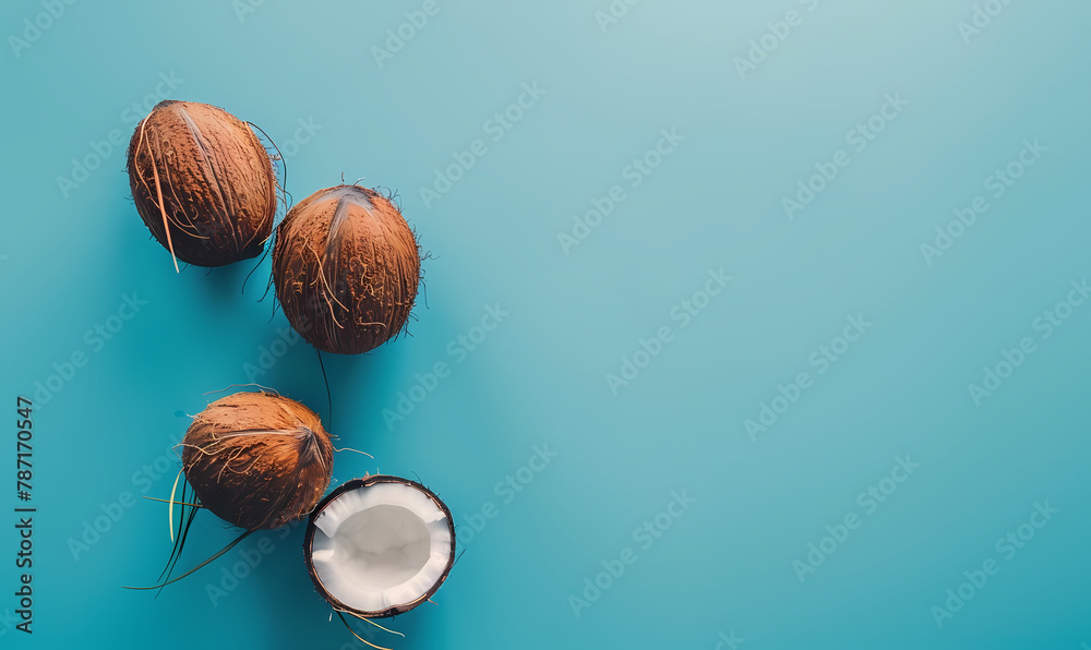 Coconut tropical on blue background
Coconut tropical on blue background