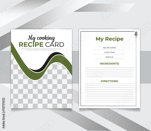 restaurant Recipe card design template for cookbook