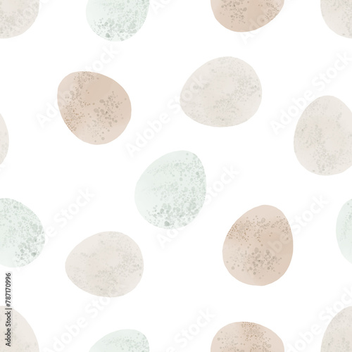 Seamless pattern with easter eggs  hand drawn illustration in watercolor style