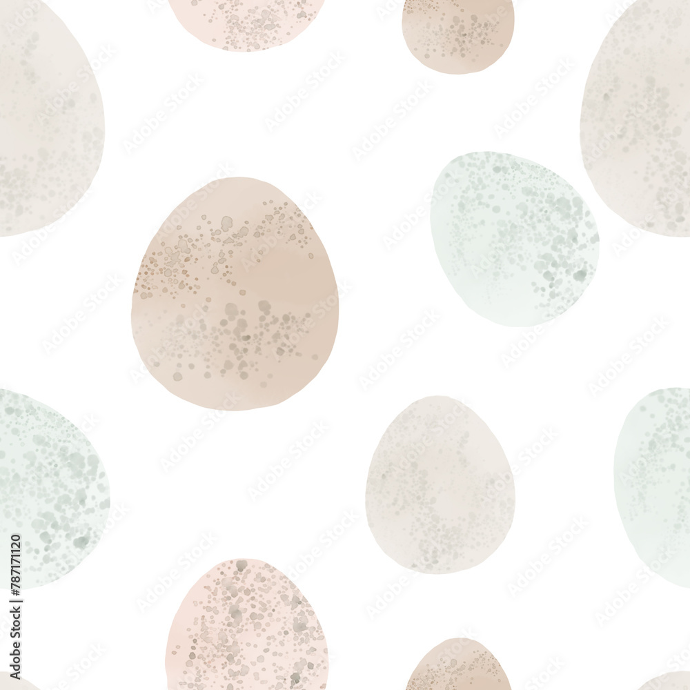 Seamless pattern with easter eggs, hand drawn illustration in watercolor style Seamless pattern with easter eggs, hand drawn illustration in watercolor style