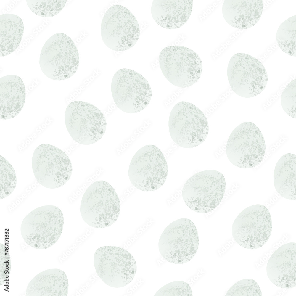 Seamless pattern with easter eggs, hand drawn illustration in watercolor style