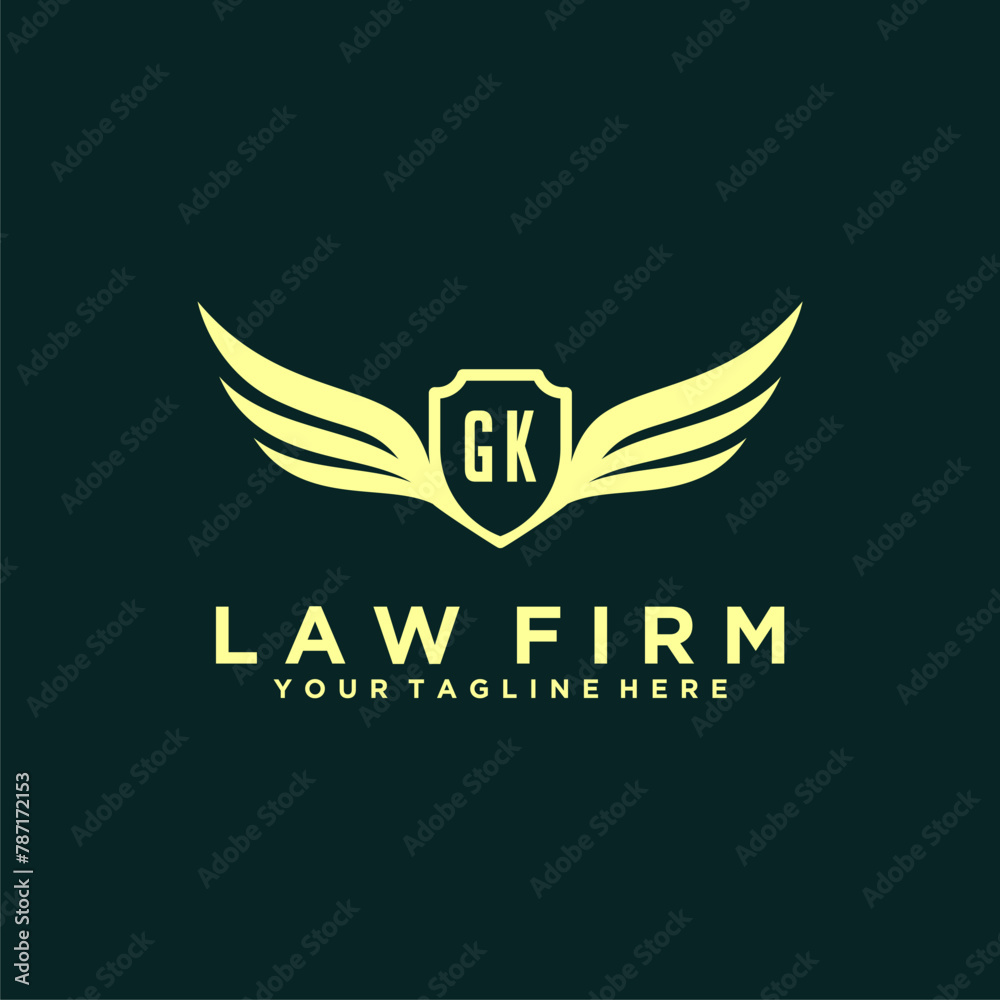 Obraz premium GK initials design modern legal attorney law firm lawyer advocate consultancy business logo vector