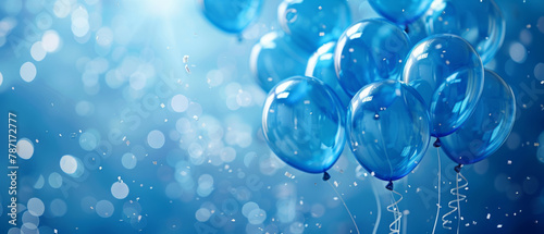 A vibrant and cheerful theme featuring blue balloons for festive celebrations.