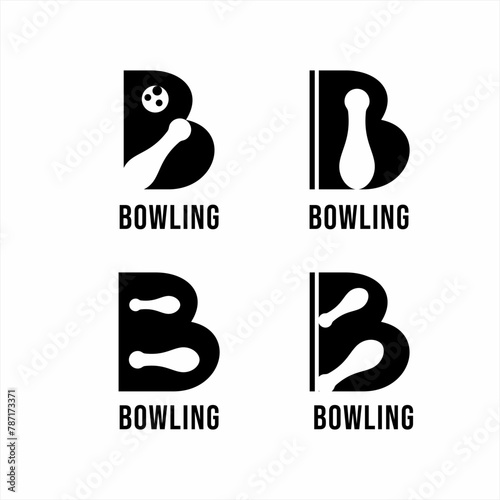 "Bowling Club" logo design with letter B concept.