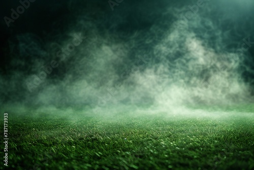 Smoke green background dark ground light smell toxic black bad fog stadium stink mist. Background green grass smoke cloud fart soccer night field dust poison potion floating sport transparent dirty