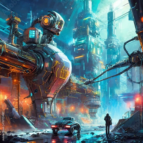  a penal colony set in a cyberpunk future, where AI-controlled nanobots extract energy from organic waste to sustain the complex's power grid and support its technological infrastructure.