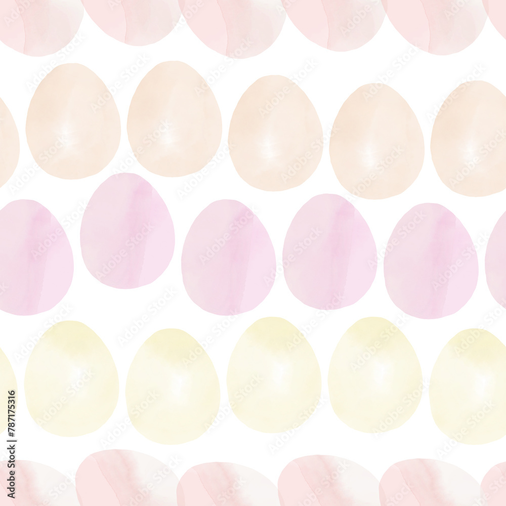 Seamless pattern with easter eggs, hand drawn illustration in watercolor style Seamless pattern with easter eggs, hand drawn illustration in watercolor style