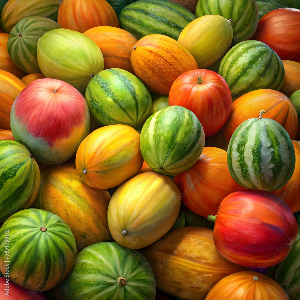 melon fruit pick colourful