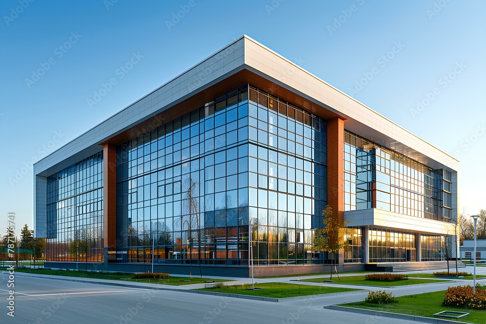 A large building with a lot of windows on