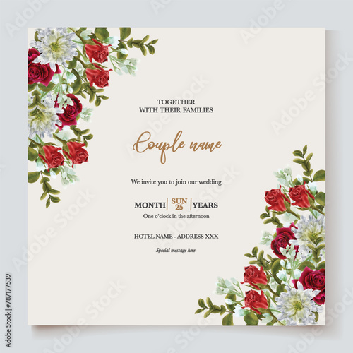 bridal shower floral invitation template