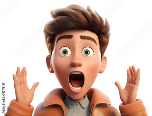 PNG Cartoon shock face transparent background