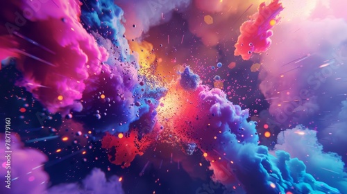 A playful explosion of bright and bold digital elements