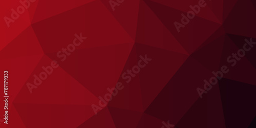 Abstract gradient red and black low poly background.