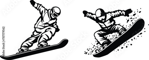 Set of skateboarder, vector illustration.