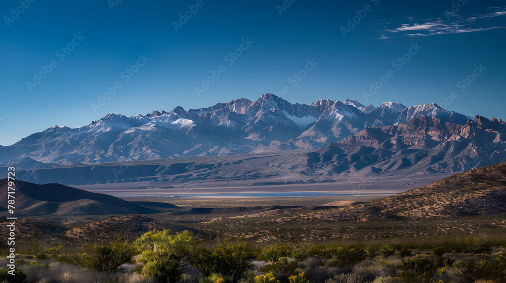 Untamed Beauty - A Spectacular Panoramic Display of Nevada's Majestic Mountain Ranges