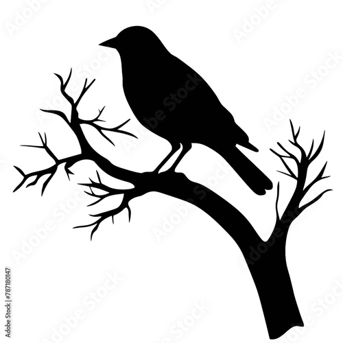 a bird sitting on top of a tree branch © vectorcyan