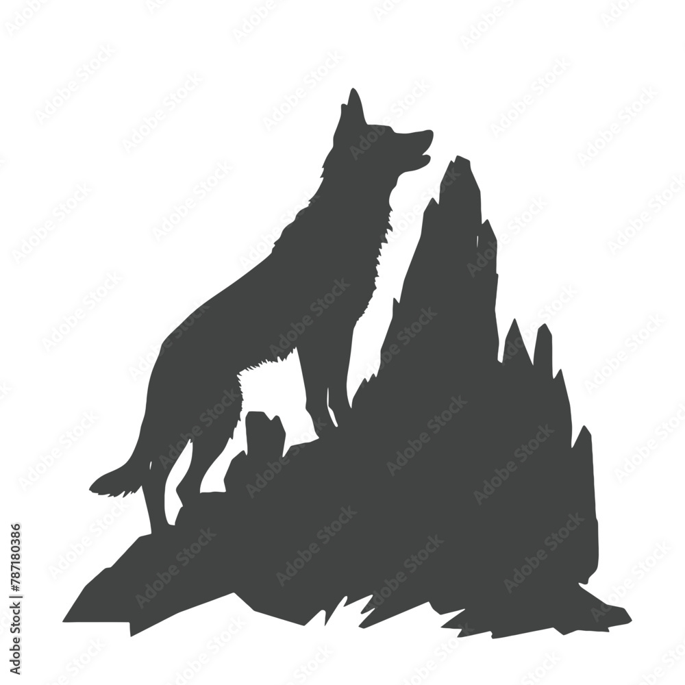 Wolf in mountains logo Wolf in mountains logo