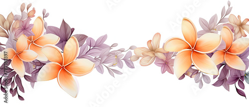 a two flowers that are on the side of a white background